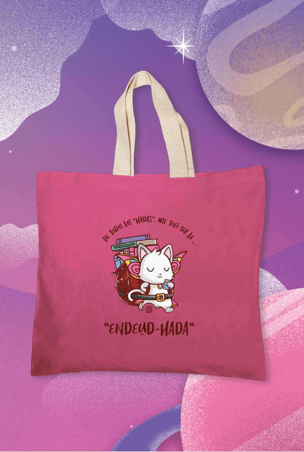 Totebag - Hadas - Hada Endeudada (Rosado)