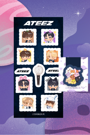 Set de stickers + Separador - KPOP Ateez