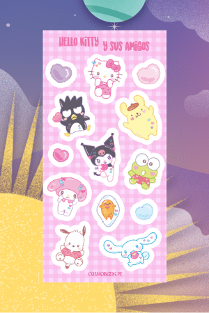 Set de stickers - Hello Kitty y sus amigos