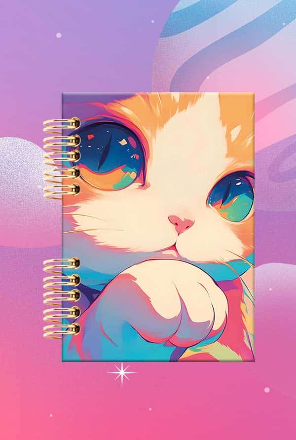 Cuaderno Espiralado -Mascotas - Gato naranja