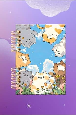 Cuaderno Espiralado -Mascotas - Gatos Colores