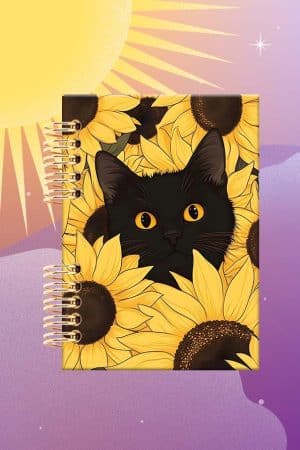 Cuaderno Espiralado -Mascotas - Gato Girasoles