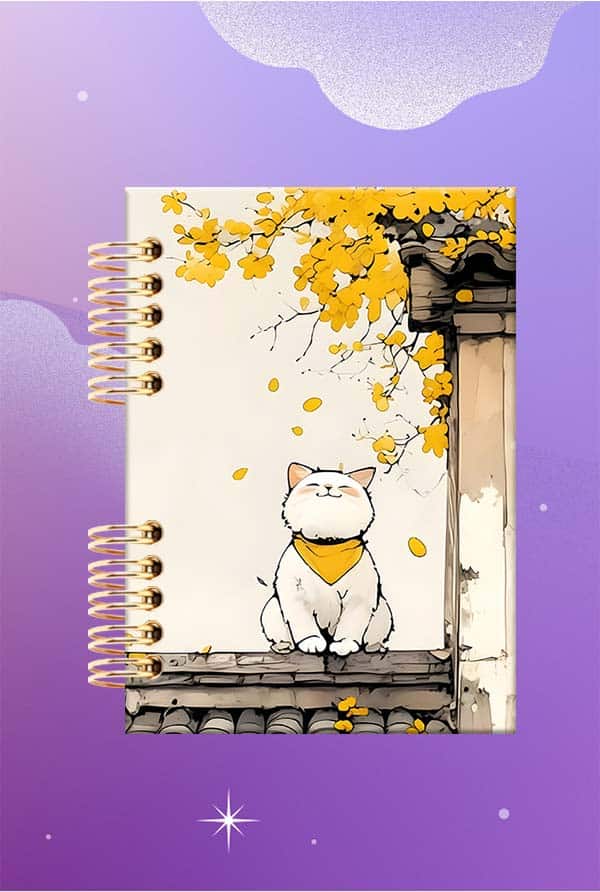Cuaderno Espiralado - Mascota - Gato Blanco