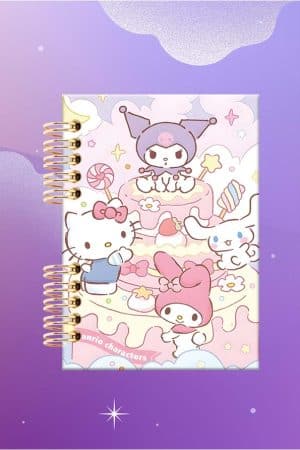 Cuaderno Espiralado - Sanrio - Hello Kitty, Kuromi, My Melody y Cinnamoroll