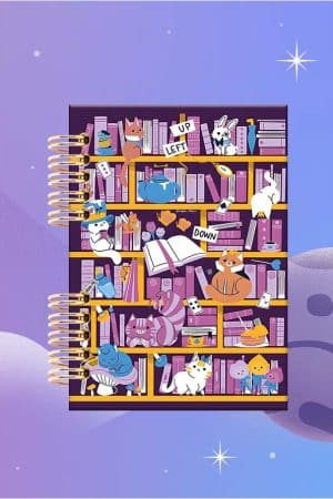 Cuaderno Espiralado - Alicia - Library in Wonderland