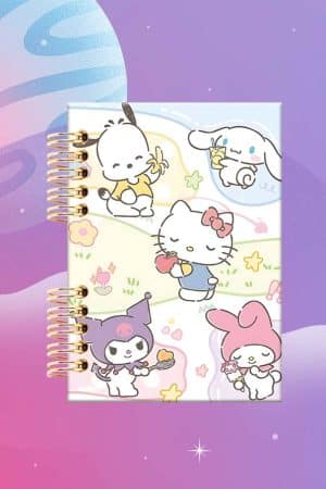 Cuaderno Espiralado - Sanrio - Hello Kitty, Cinnamoroll, Pochacco y Kuromi.