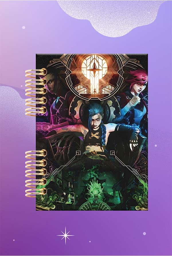 Cuaderno Espiralado - LOL - Jinx y Vi