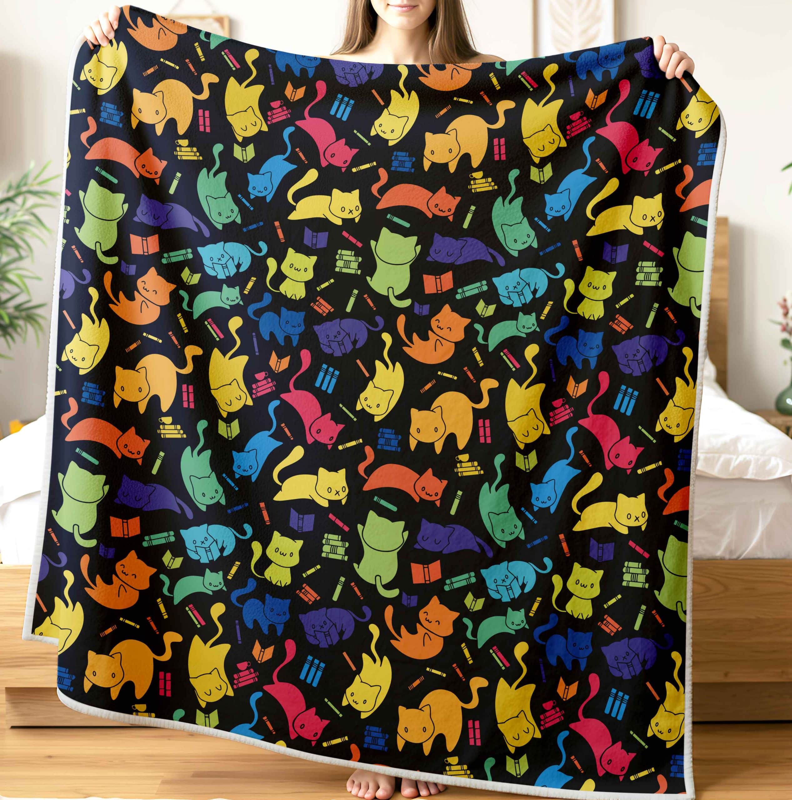 Manta - Gatos y libros